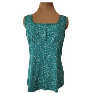 Gitano Y2K Turquoise Floral Tank‎ Top Women's Large